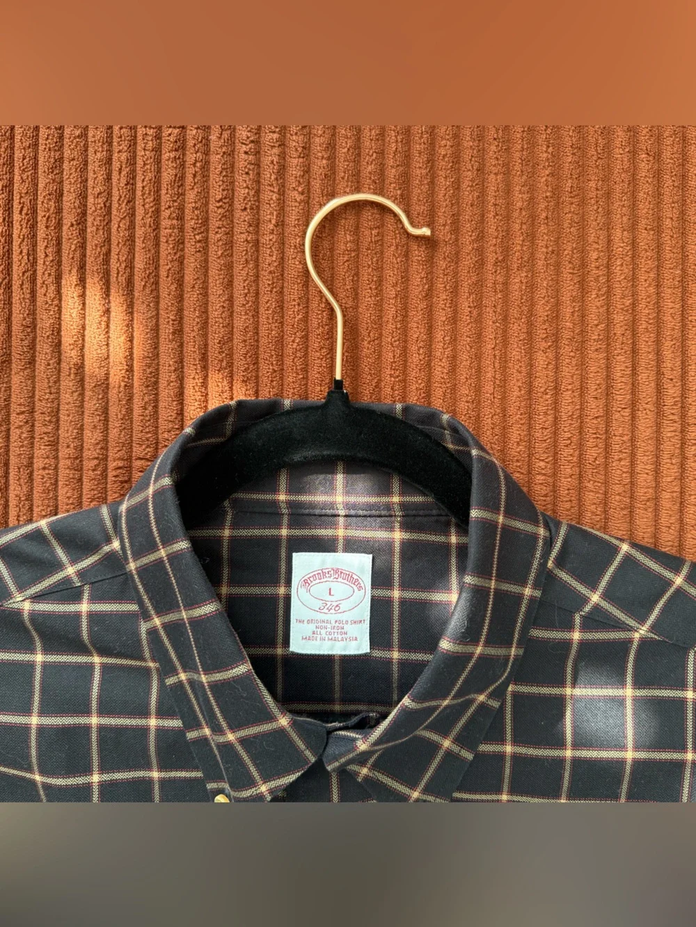 Men's Black Windowpane Button-Down Shirt